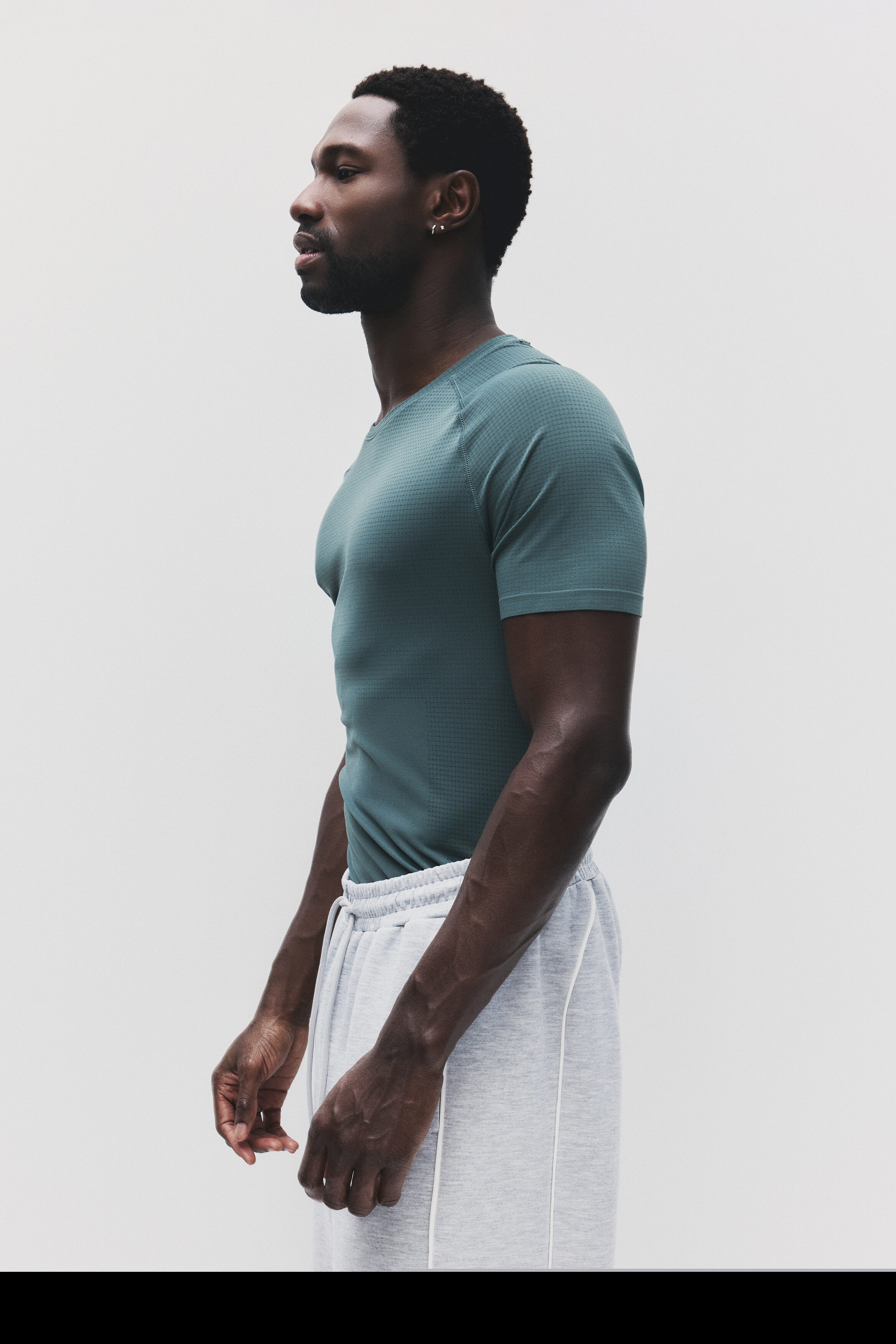 H&M Muscle Fit Sports T-shirt With Drymove, Alternate, color, Dusty Green