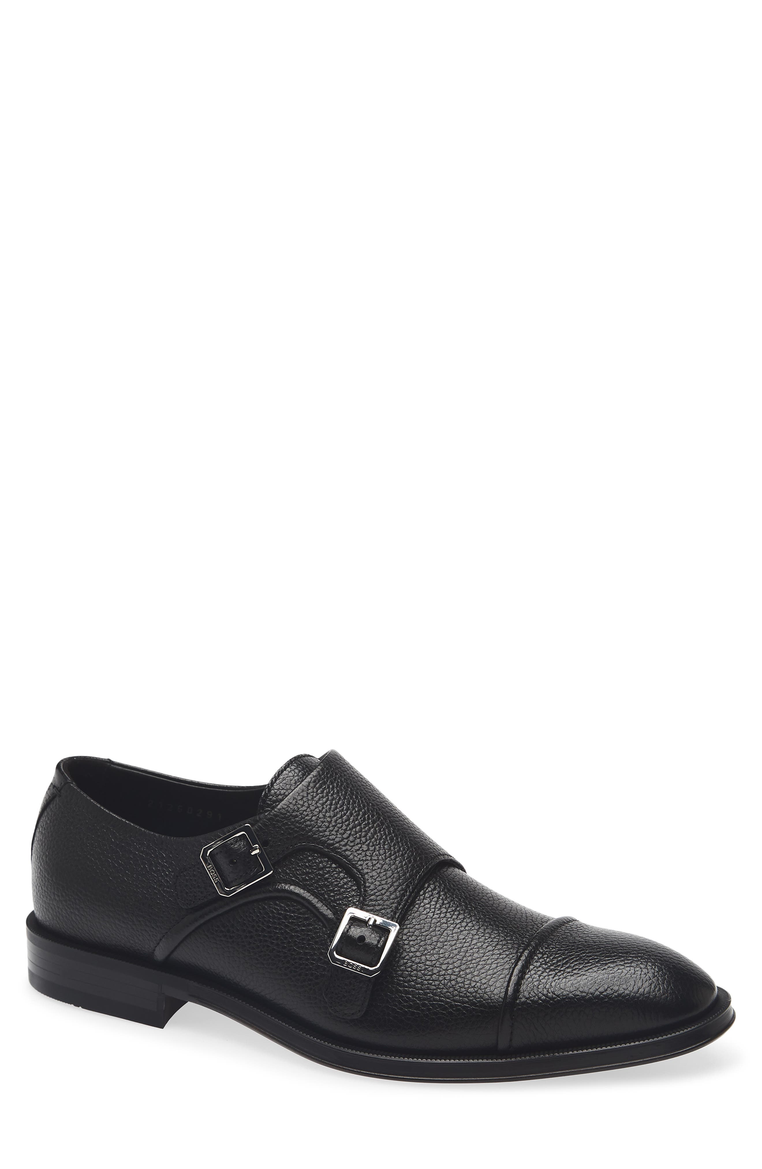 BOSS Derrek Cap Toe Two Buckle Monk Shoe