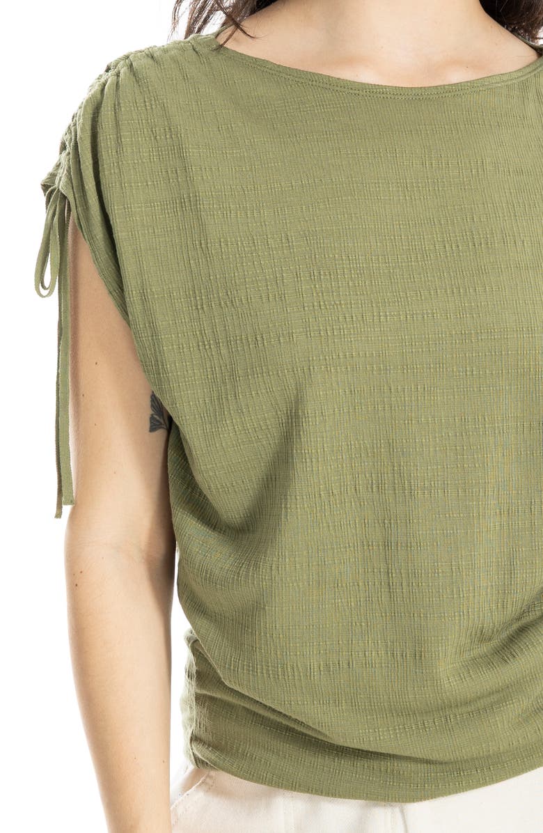 MAX STUDIO Ruched Shoulder Top, Alternate, color, Sage