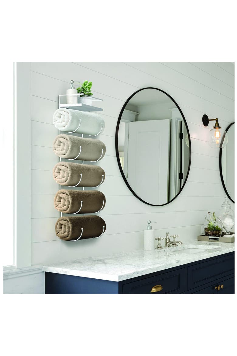 Wall Mounted Organizing Rack, Alternate, color, WHITE
