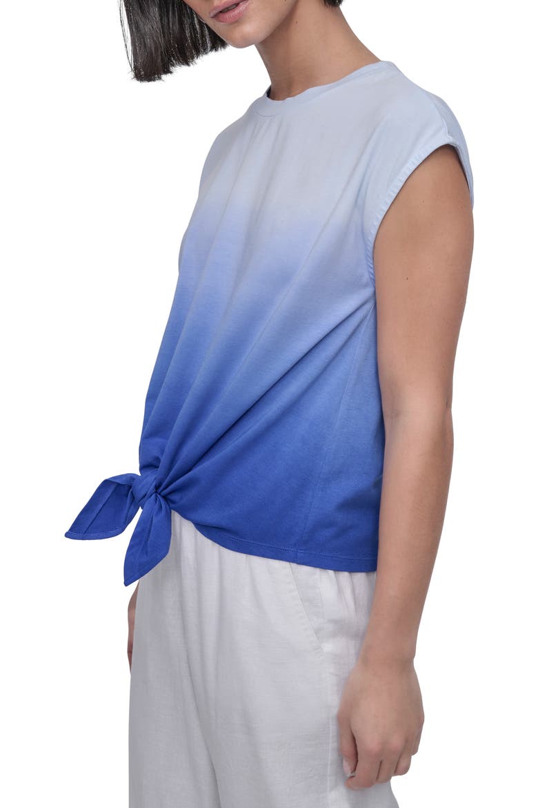 Dip Dye Tie Front T-Shirt, Alternate, color, DIP DYE CORNFLOWER