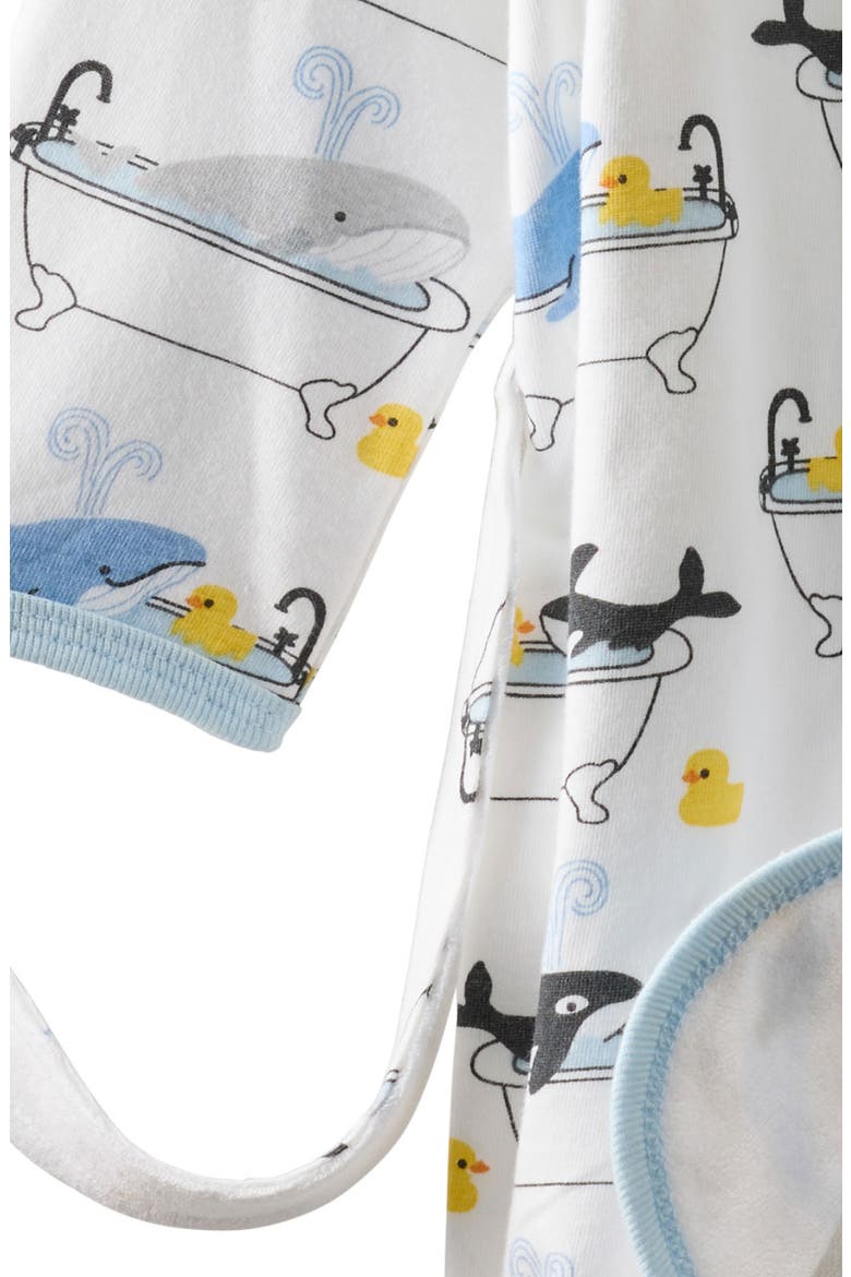 Kids' Robin Organic Cotton Hooded Robe, Alternate, color, OH WHALE