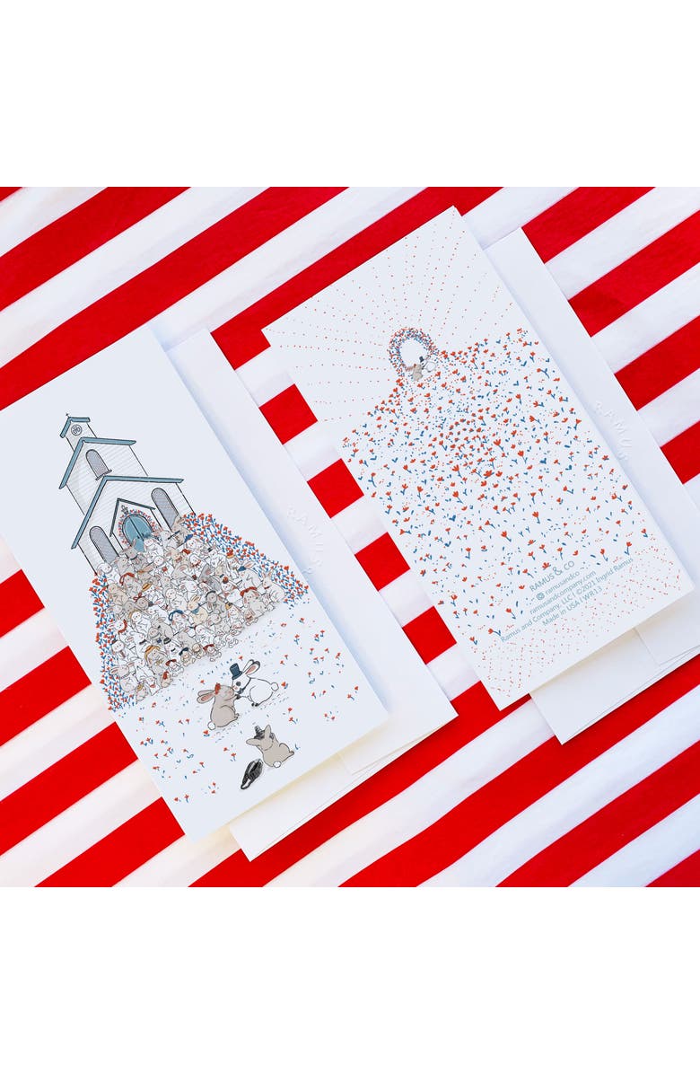 Ramus & Co 2ct Bunnies Wedding Picture Long Greeting Card Pack, Alternate, color, Multi-Pack