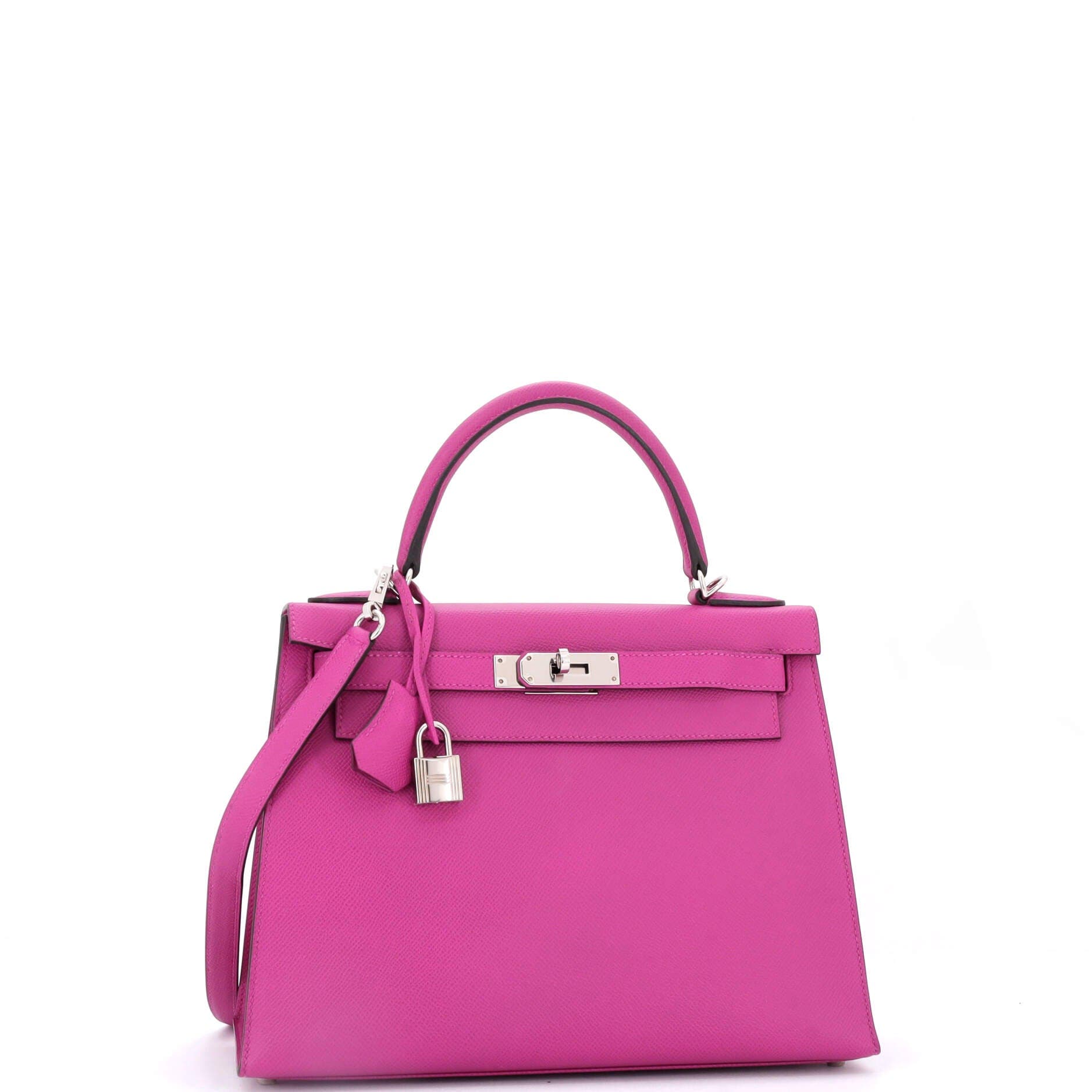 Pre-Owned Hermes Kelly Handbag Pink Epsom with Palladium Hardware 28, Alternate, color, Rose Pourpre