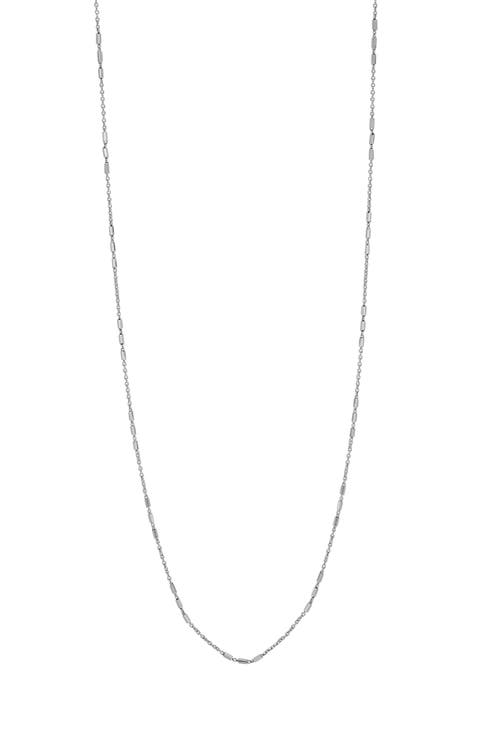 14K Gold Bar Station Chain Necklace