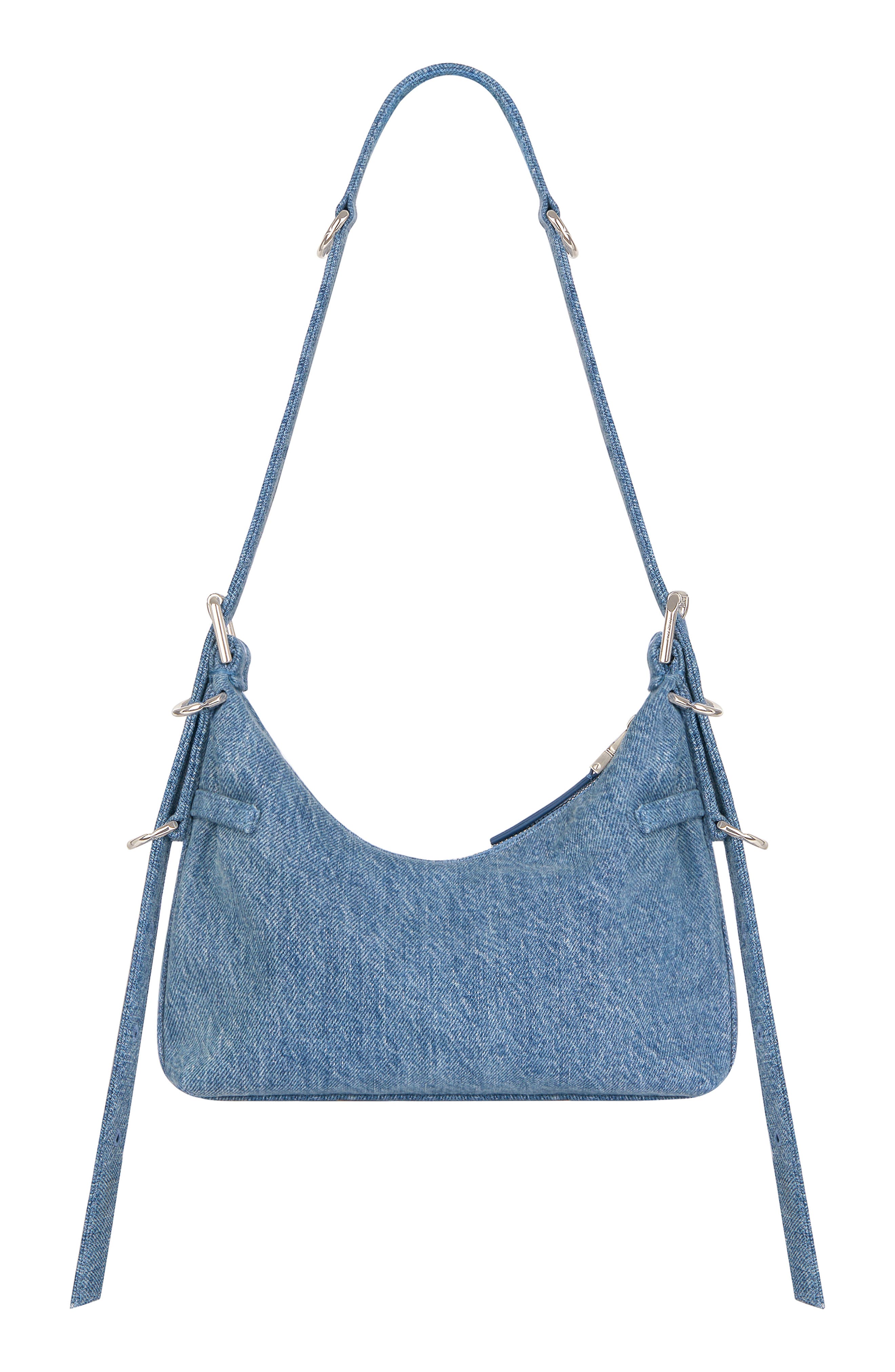 Givenchy Mini Voyou Denim Hobo, Alternate, color, 