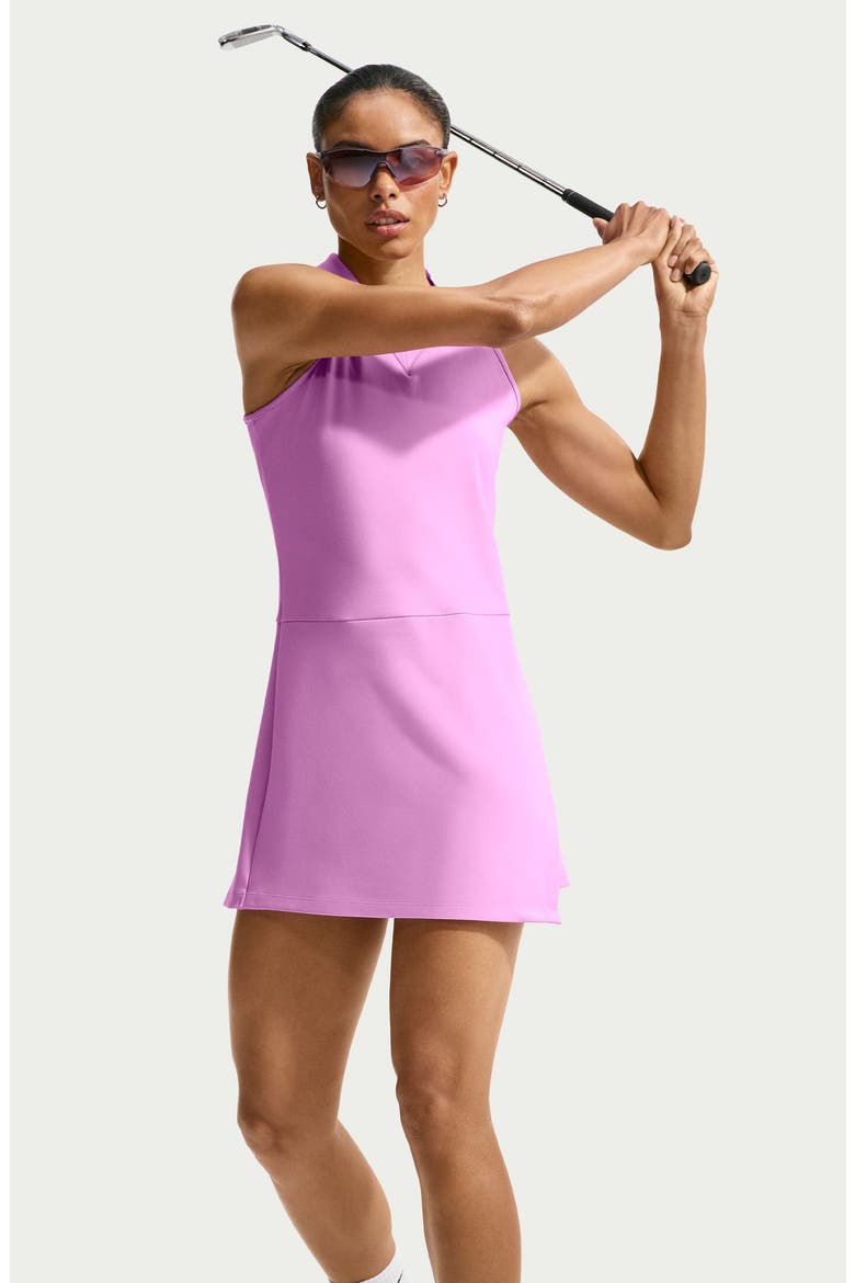Golf Club Dri-FIT Sleeveless Dress, Alternate, color, LIGHT MAGENTA/ WHITE