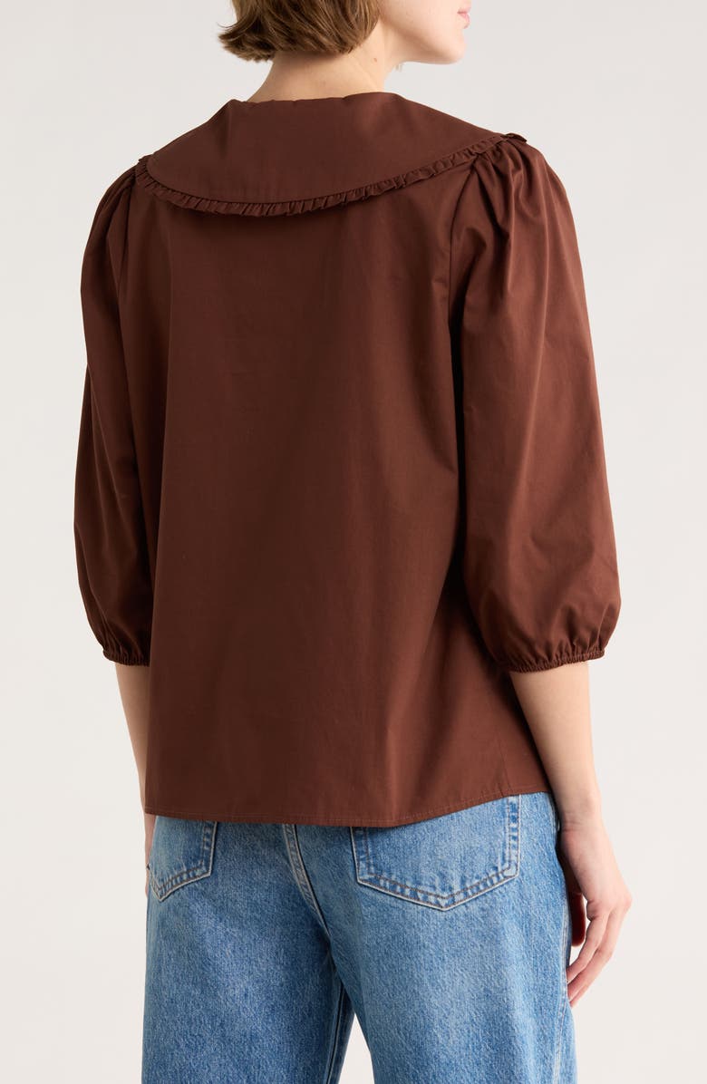 Gemma + Jane Peter Pan Collar Three-Quarter Sleeve Top, Alternate, color, 
