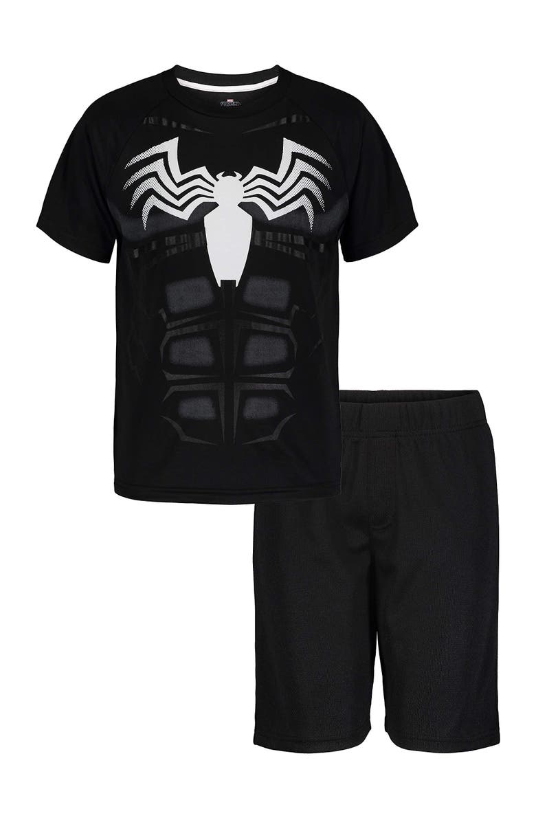 Marvel Avengers Athletic 2-Piece T-Shirt and Shorts Set, Alternate, color, Symbiote Black