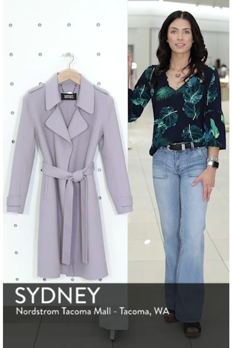 Badgley Mischka Double Face Wool Blend Wrap Front Coat video