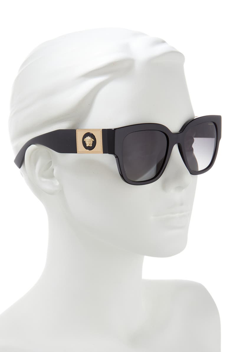 Versace 56mm Polarized Irregular Sunglasses, Alternate, color, 
