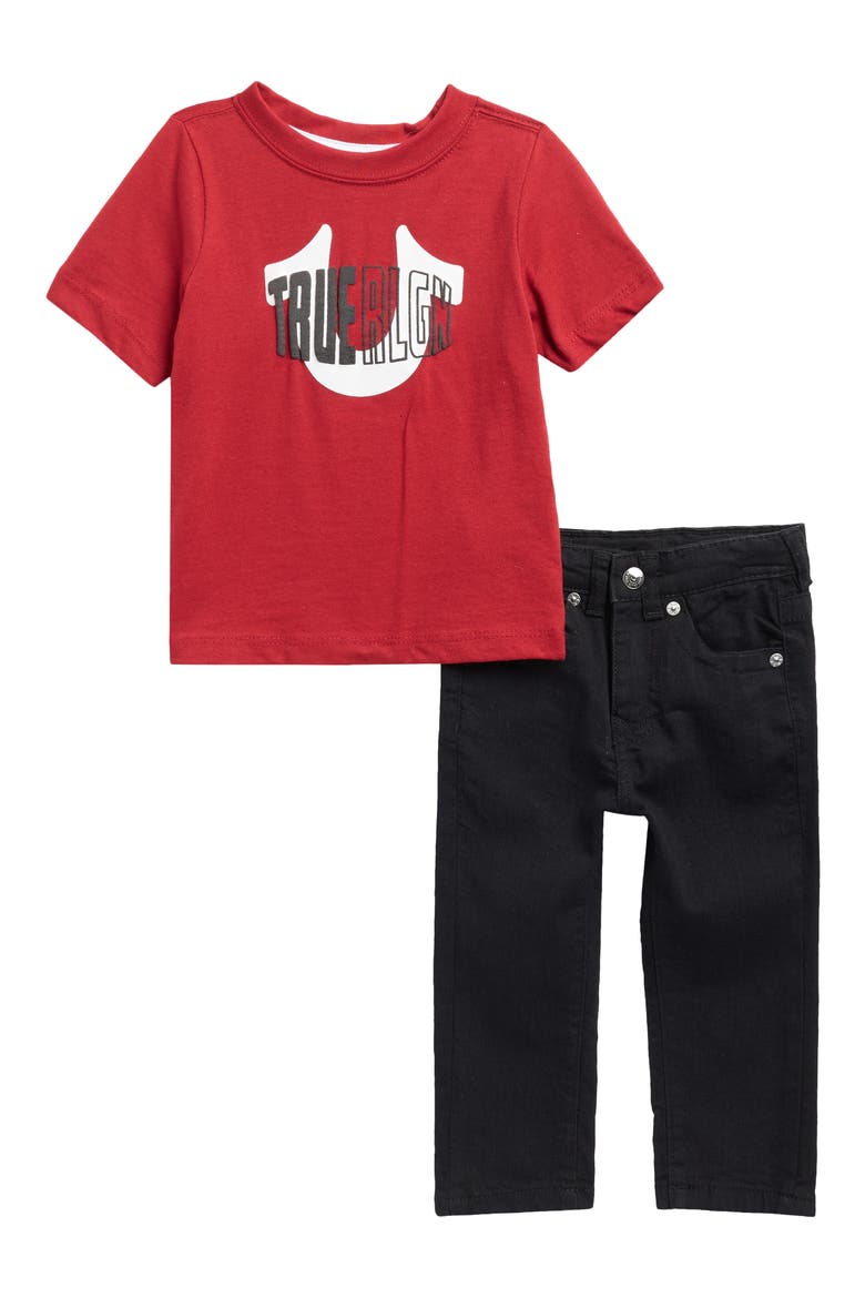 Kids' Graphic T-Shirt & Jeans Set, Main, color, RED