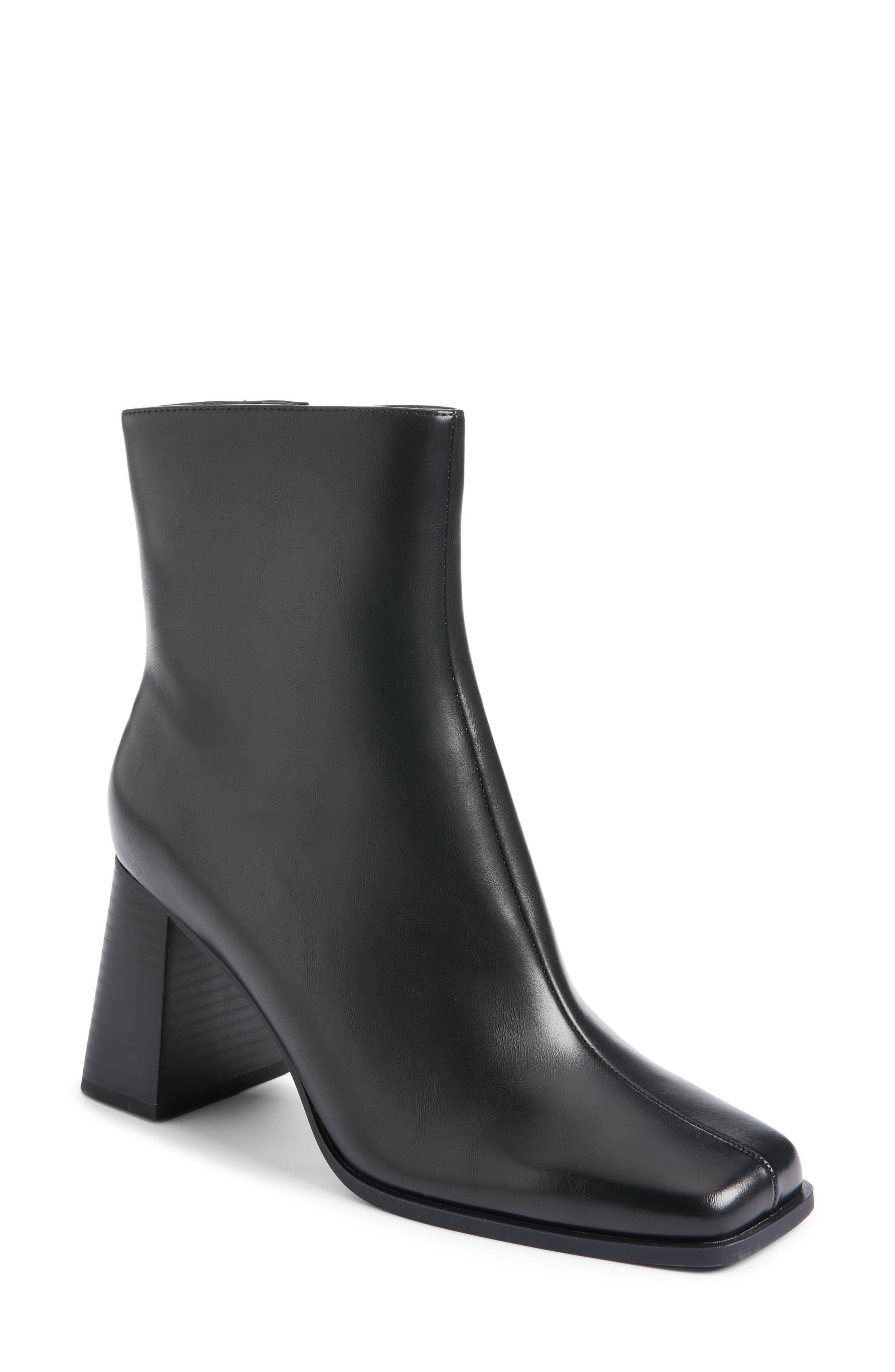 Liora Faux Leather Bootie, Main, color, BLACK