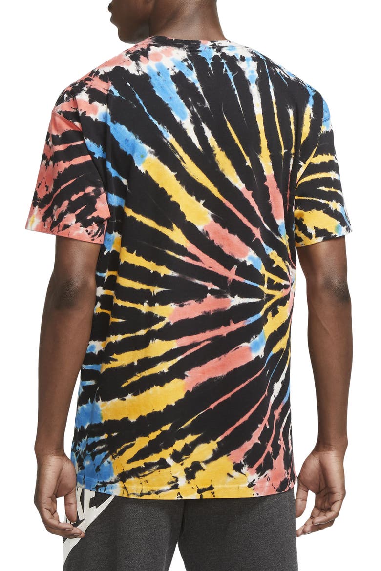 Tie Dye T-Shirt, Alternate, color, BLACK/BRIGHT CRIMSON/WHITE
