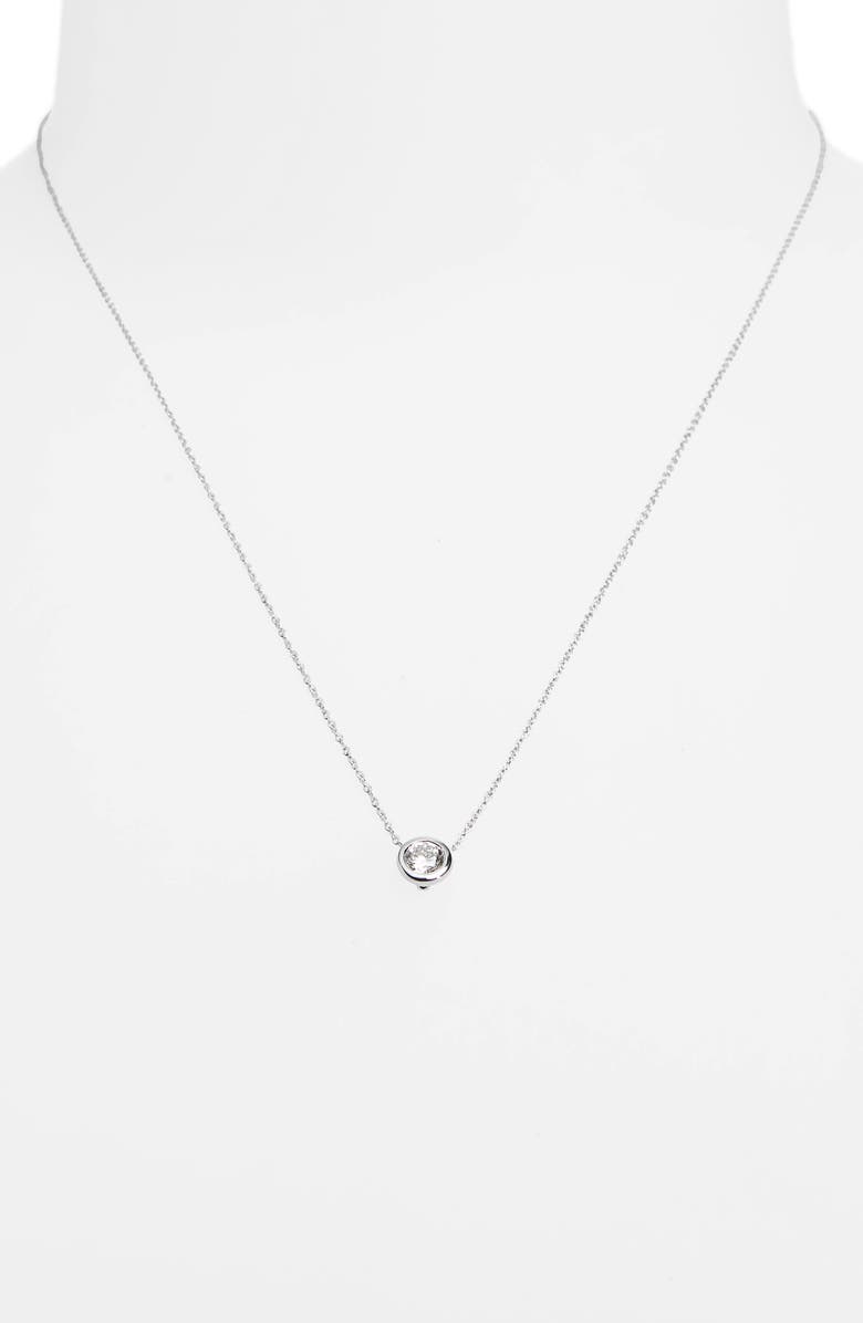 Roberto Coin Diamond Bezel Necklace, Alternate, color, White Gold