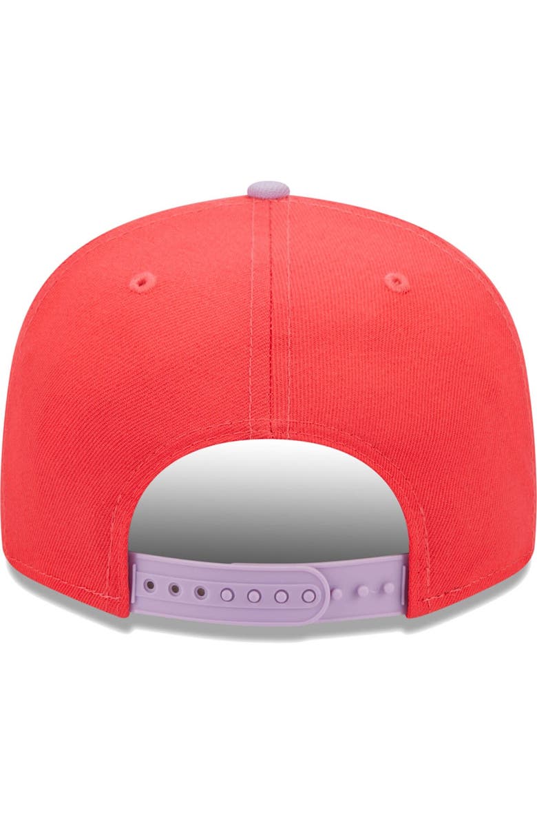 New Era Men's New Era Red/Lavender Las Vegas Raiders Two-Tone Color Pack 9FIFTY Snapback Hat, Alternate, color, 