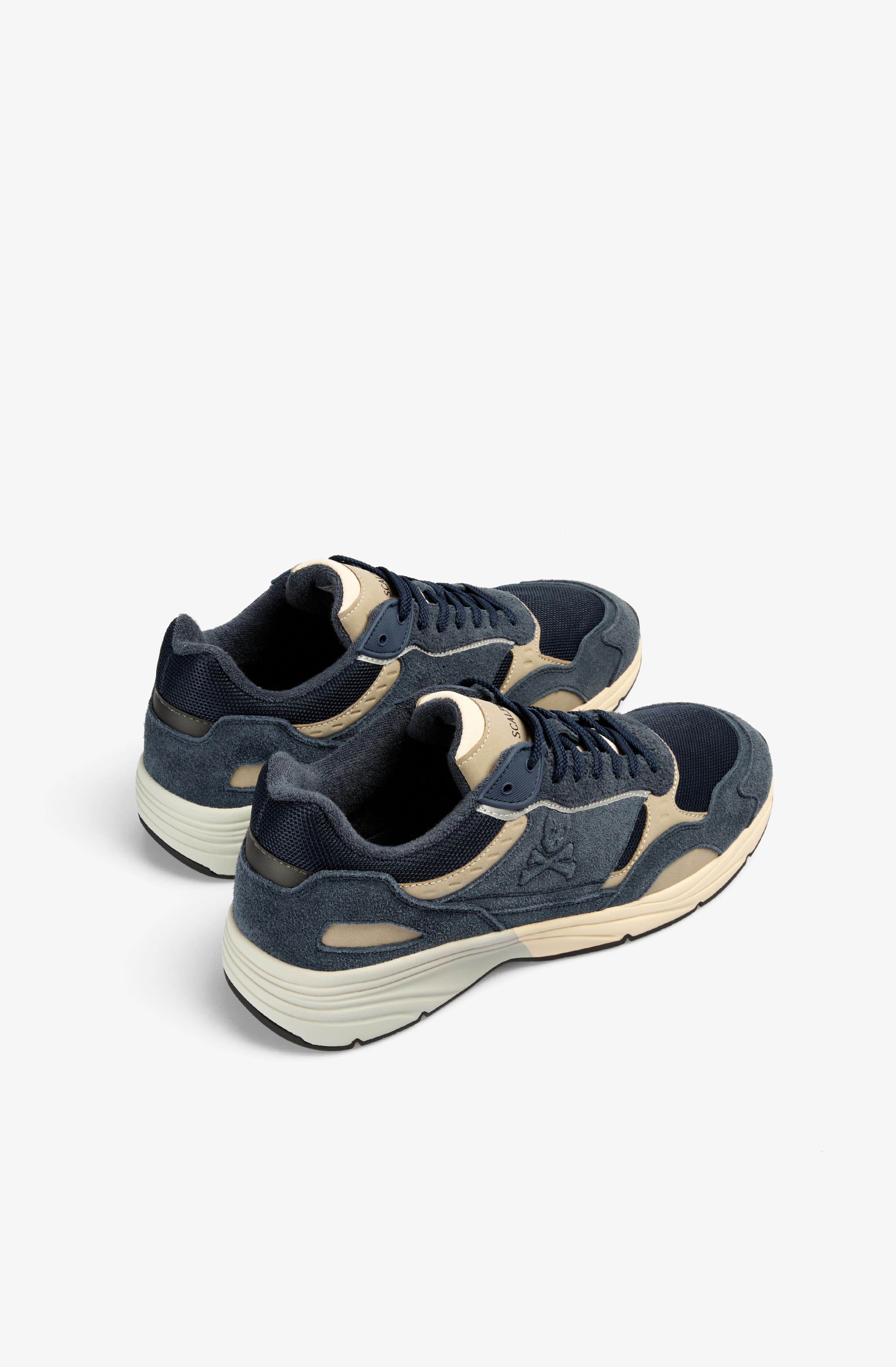 Suede Sneakers with Sports Sole, Alternate, color, Navy