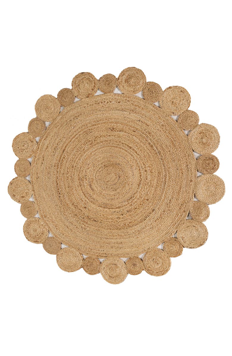 JONATHAN Y Eden Round Natural Jute hippie Circle Natural Round Area Rug, Main, color, Natural