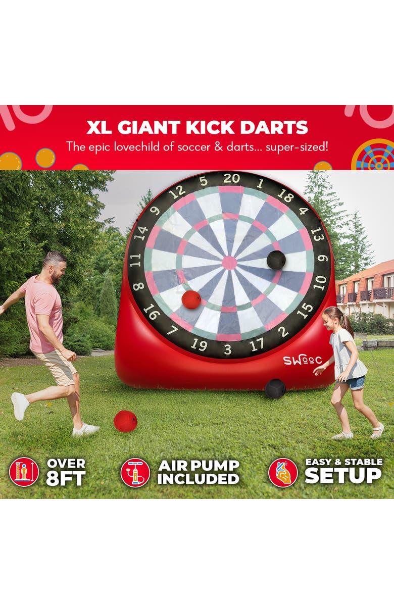 Swooc Games XL Giant Kick Darts Game, Alternate, color, Red