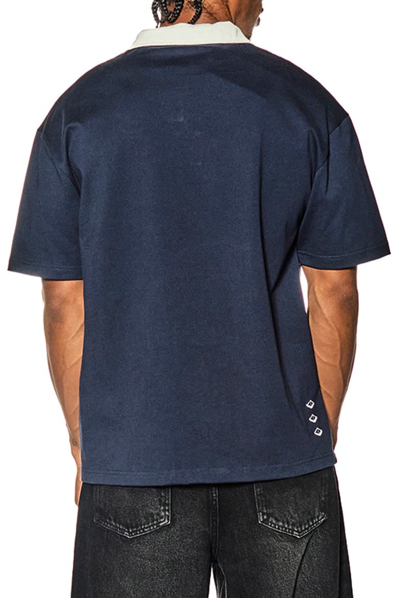 Post Game Embroidered Cotton Rugby Polo, Alternate, color, NAVY