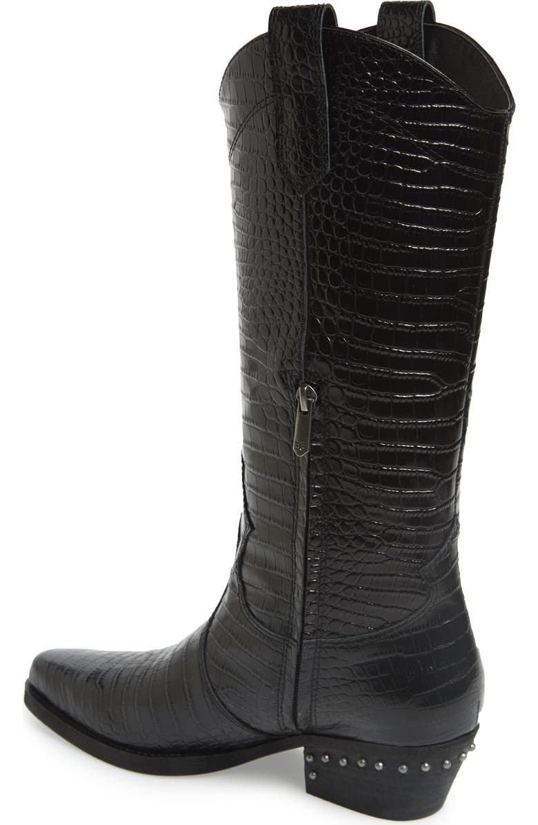 Sam Edelman Oakland Croc Embossed Western Boot, Alternate, color,