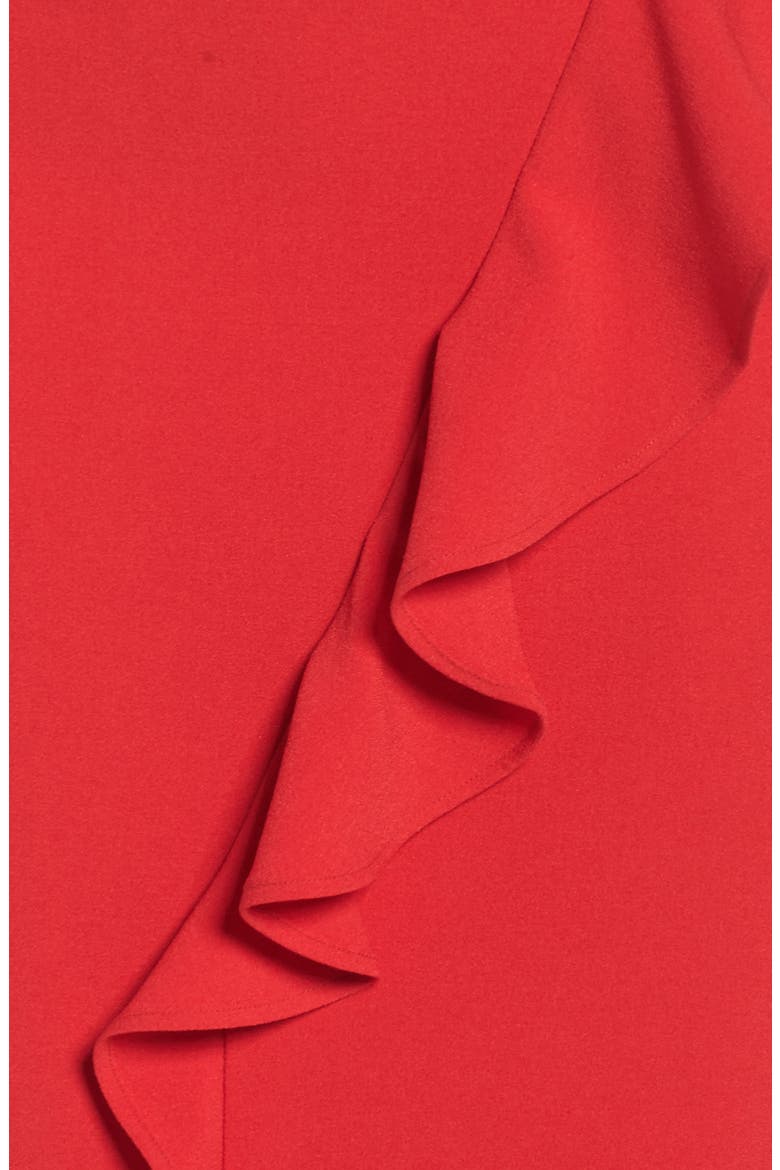 Ruffle Sheath Dress, Alternate, color, RED