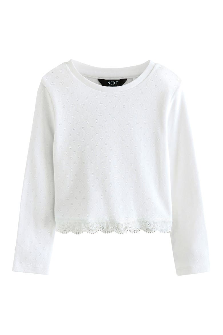 Kids' Scalloped Hem T-Shirt, Main, color, WHITE
