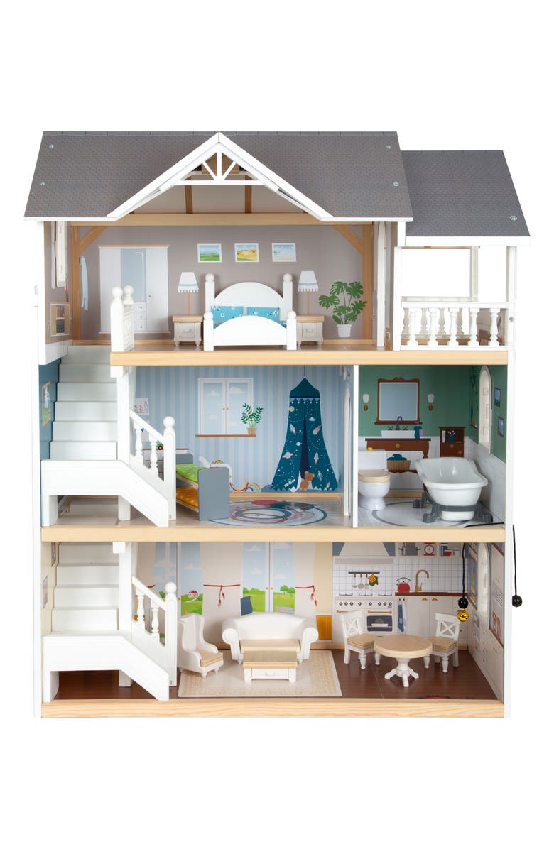 SMALL FOOT Iconic 3-Story Wooden Dollhouse Set, Main, color, 