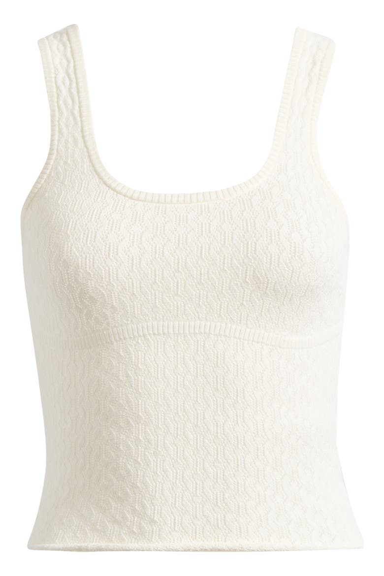 Keenan Pointelle Cotton Sweater Tank, Alternate, color, SAND