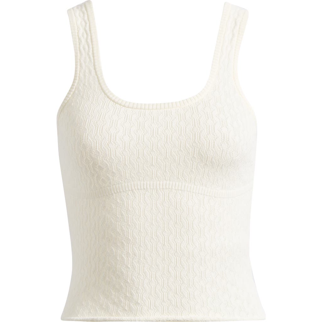 Pacsun Keenan Pointelle Cotton Sweater Tank In White