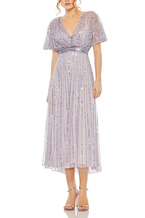 Empire Waist Embellished Short Sleeve Dress