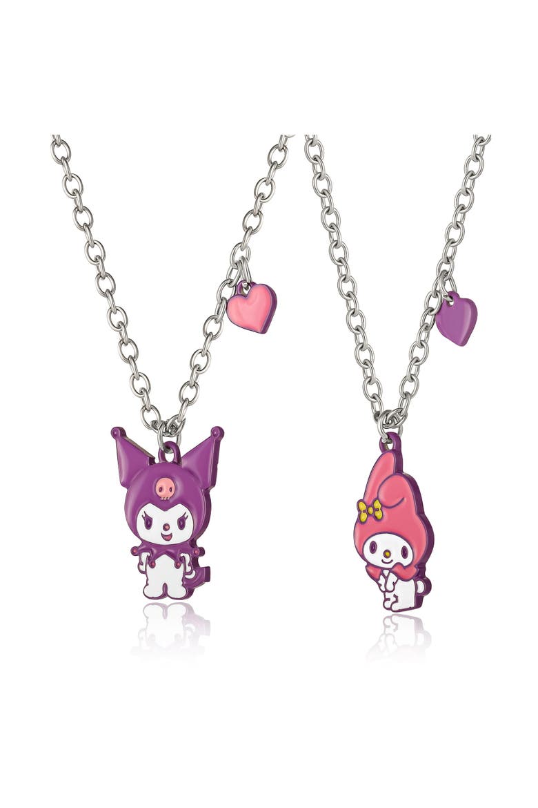 Kuromi and My Melody Necklace Set, Alternate, color, Silver, miscallaneous
