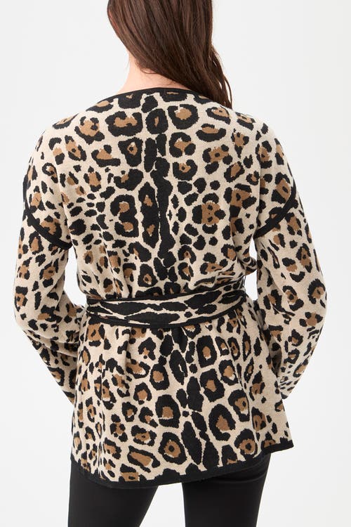 Trina Turk Wright Tie Front Leopard Cardigan In Multi