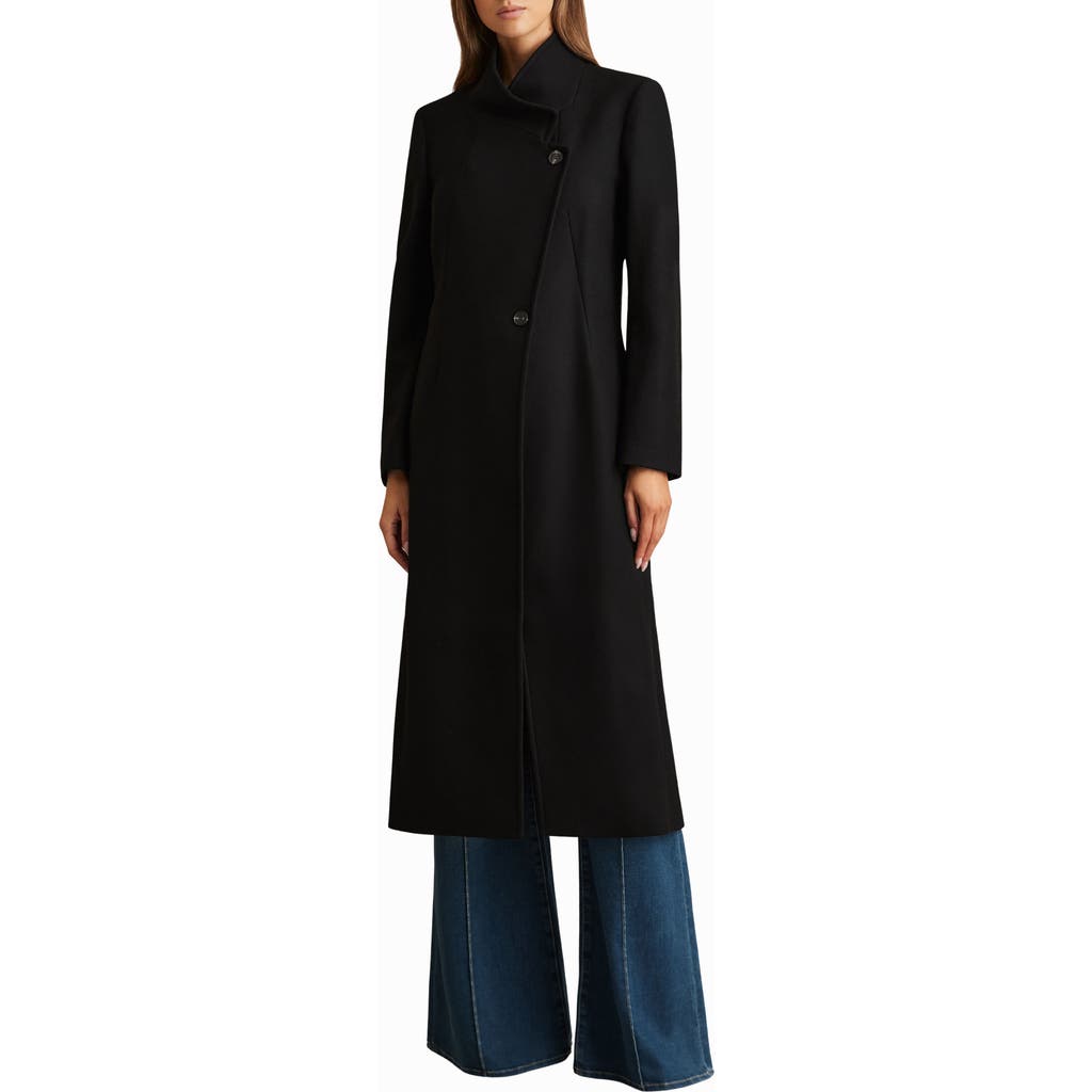 Reiss Nrd Mischa Wool-blend Blend Long Length Coat In Black