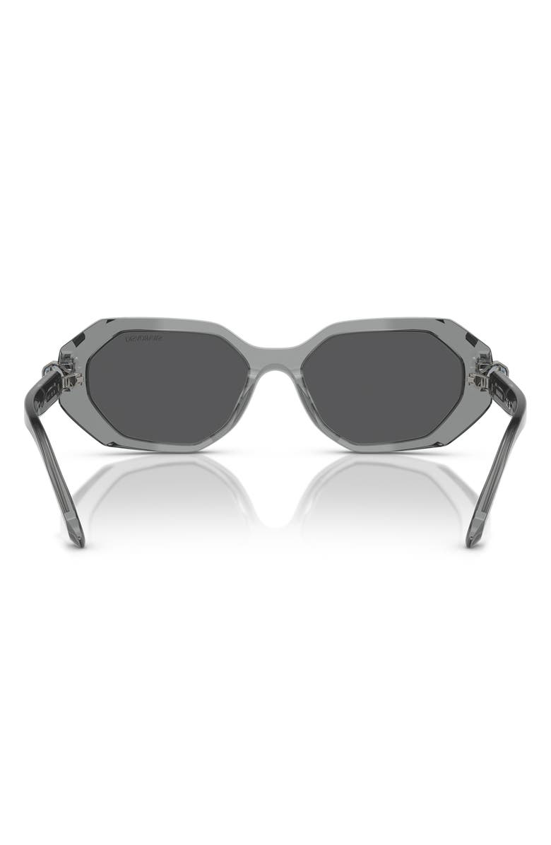 Swarovski 54mm Irregular Sunglasses, Alternate, color, Grey Mirror