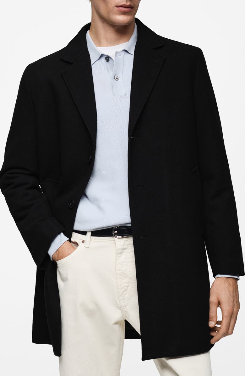 MANGO Quilted Lining Wool Blend Coat, Main, color, 