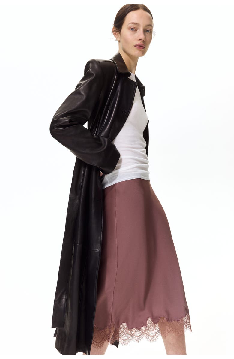 H&M Lace-trimmed Slip Skirt, Alternate, color, Dark Dusty Pink