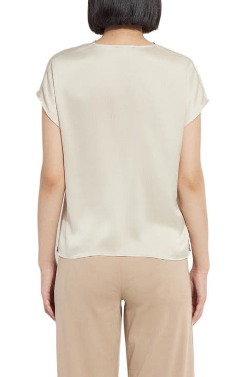 Yasmin Drape Neck Satin Blouse