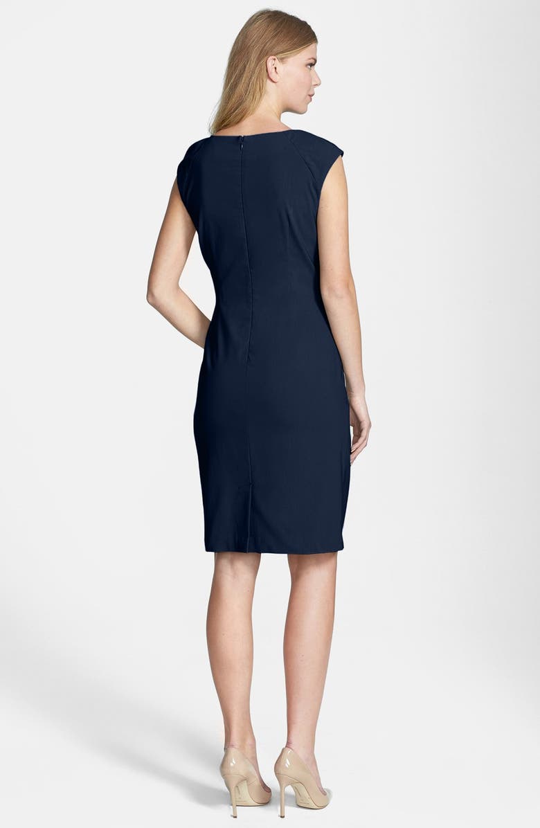 Adrianna Papell Side Pleat Sheath Dress, Alternate, color, 