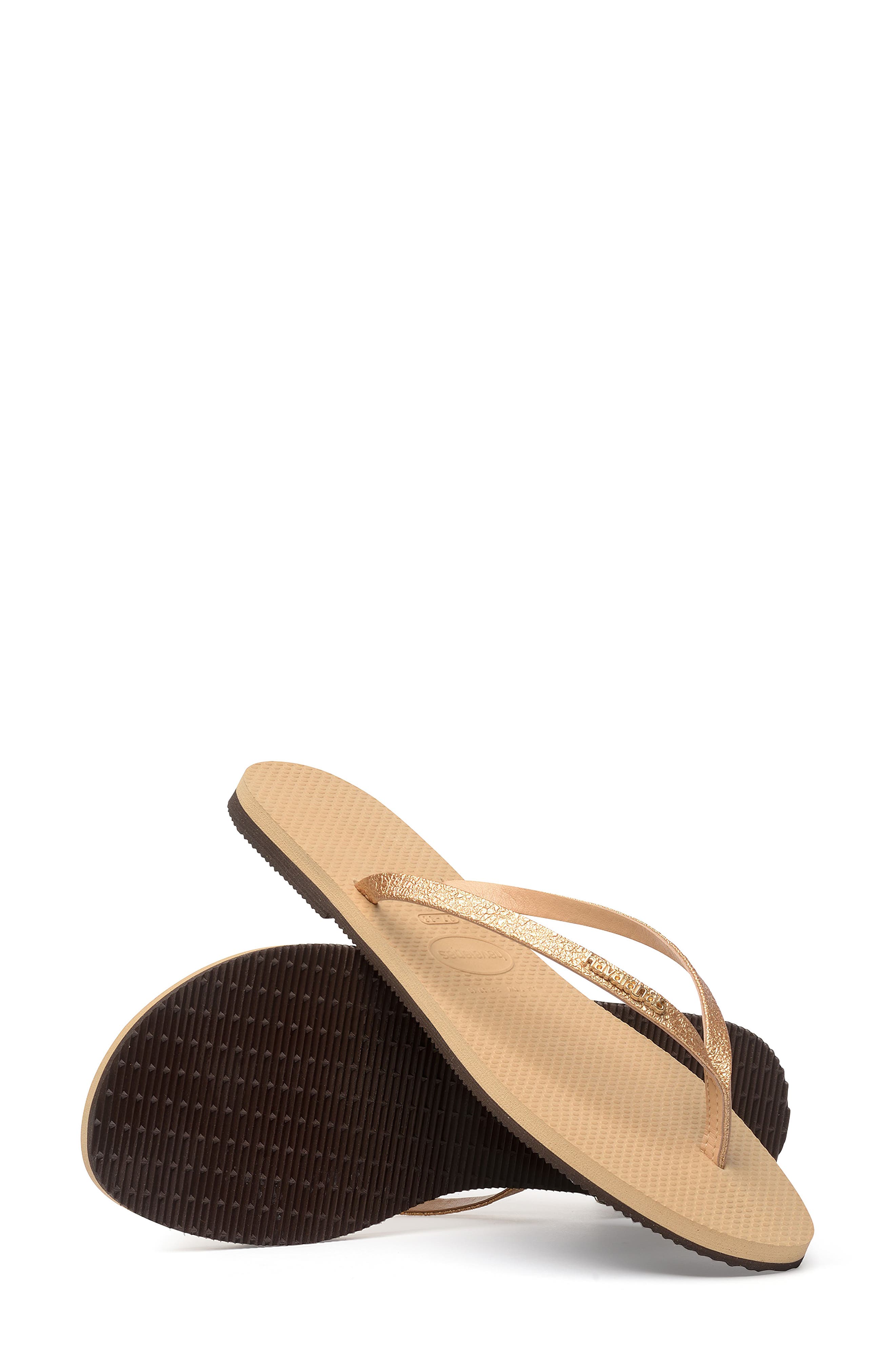 You Shine Flip Flop, Alternate, color, GOLDEN