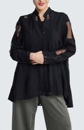 LUUKAA Ondine Sheer Jacquard Shirt