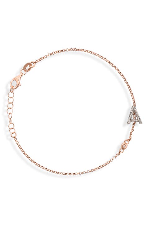 Diamond Initial Bezel Bracelet