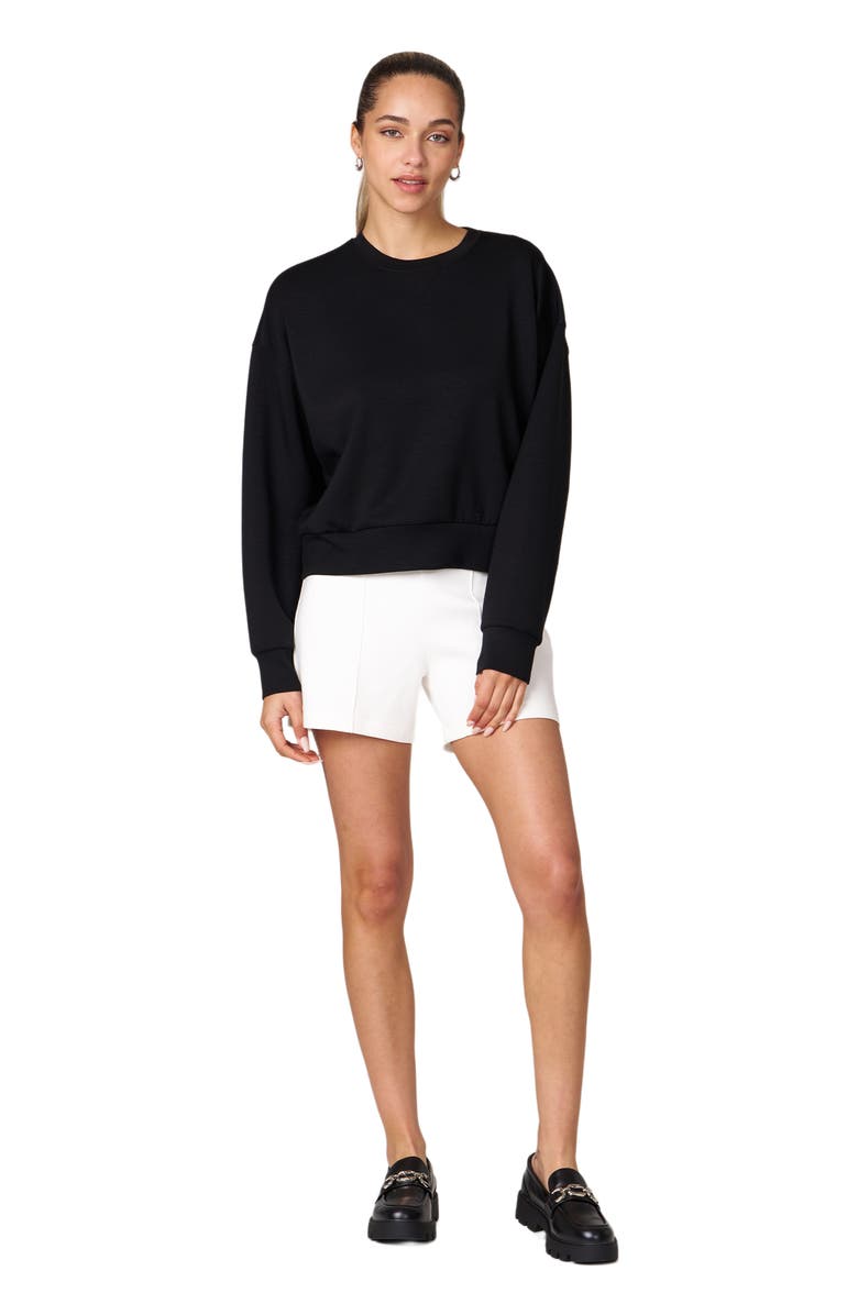 Rebody Active Essential Scuba Knit Crewneck Sweatshirt, Main, color, Black