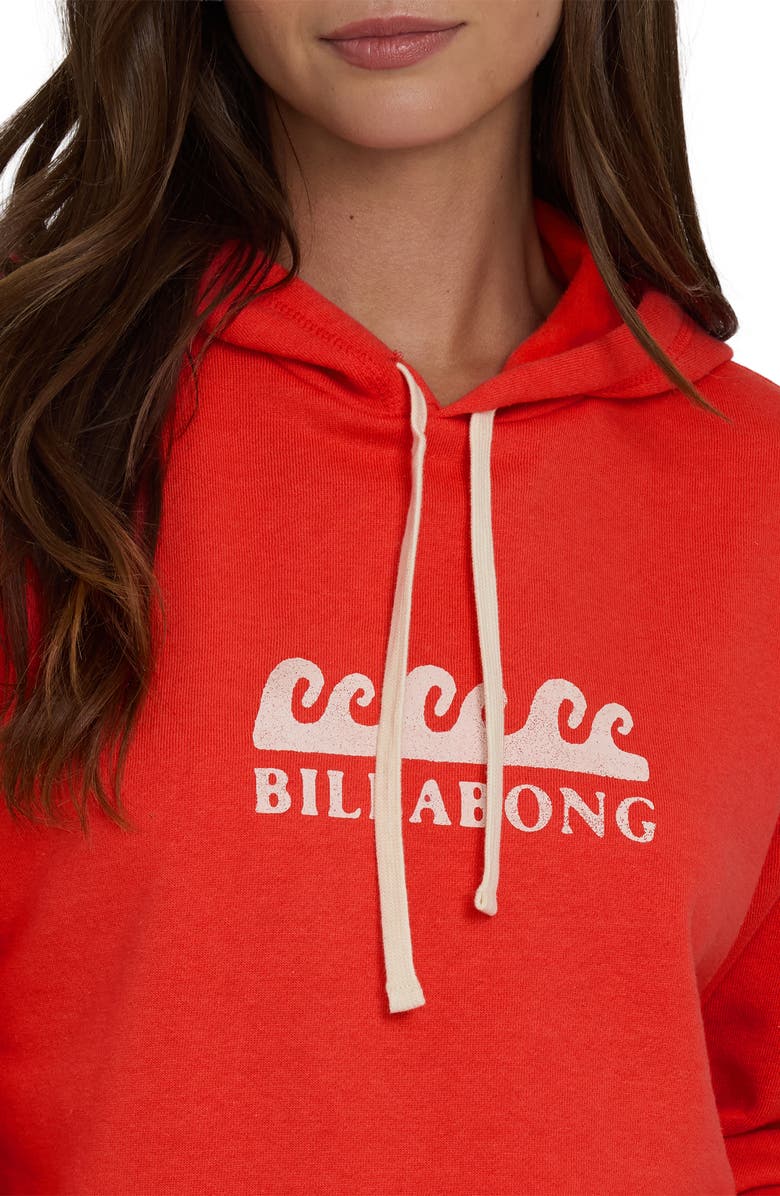 Billabong Surfing in Town Fleece Graphic Hoodie, Alternate, color, Fiesta Red