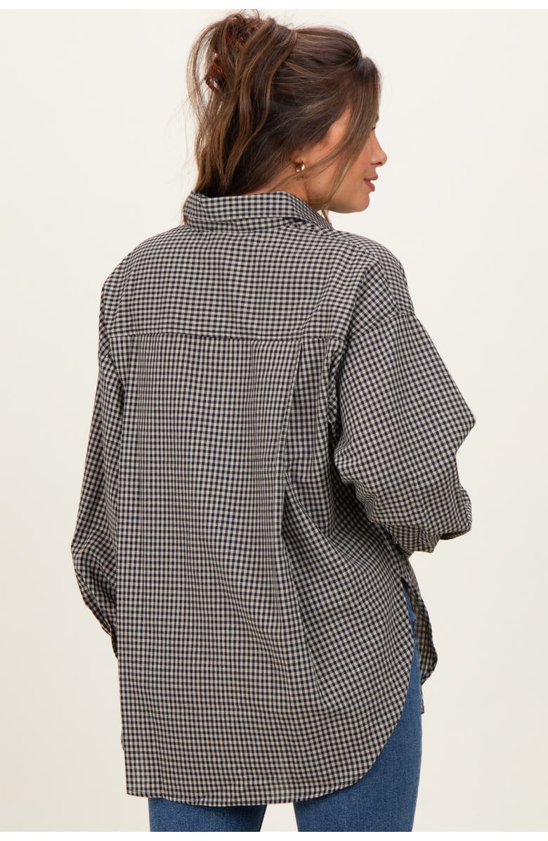 PinkBlush Plaid Linen Blend Button Down Shirt, Alternate, color, Ivory