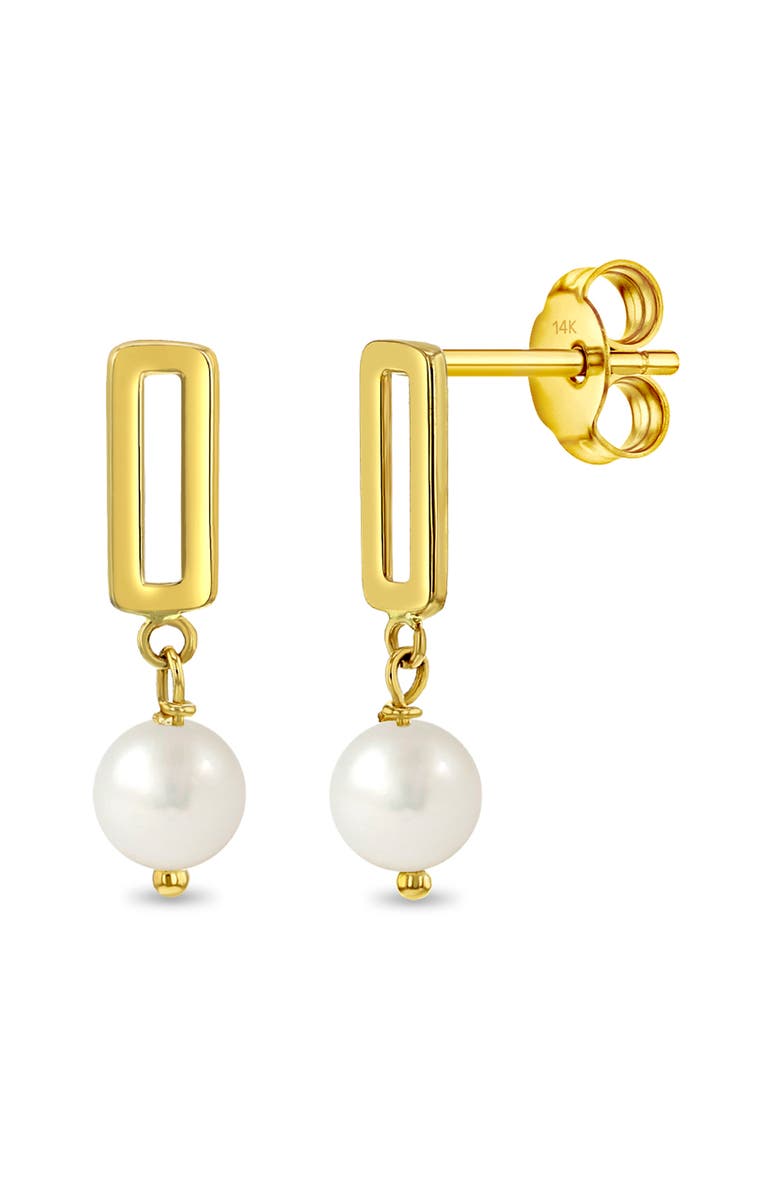 In Season Jewelry 14k Dangle Paperclip Earrings, Main, color, White