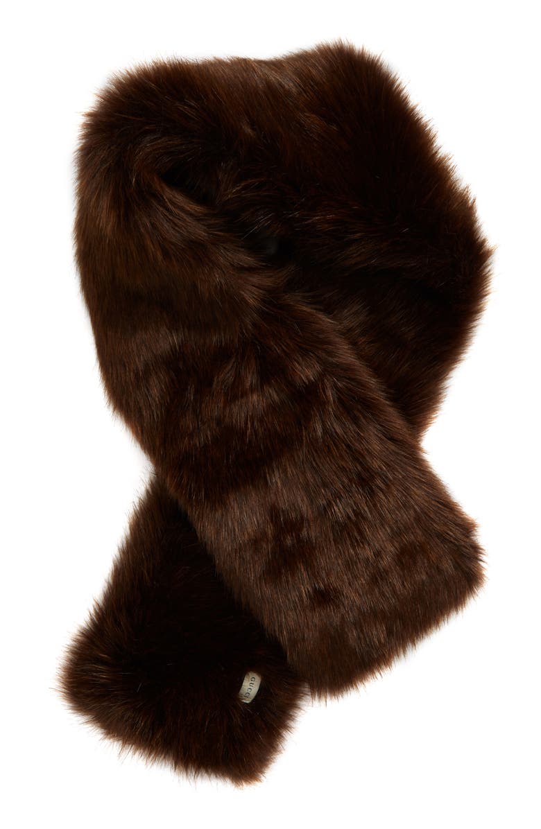 Gucci Faux Fur Stole, Alternate, color, 