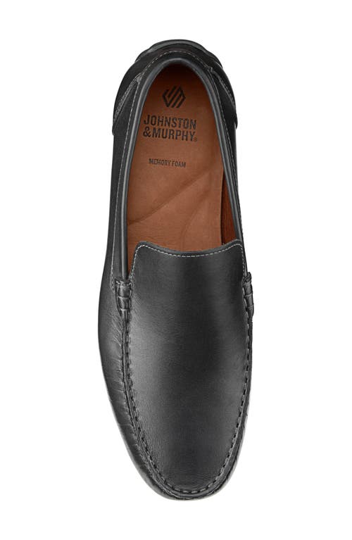Johnston & Murphy 'creswell' Venetian Slip-on In Black Full Grain