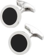 Jan Leslie Round Gemstone Inlay Sterling Cufflinks