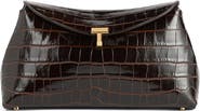 TOTEME T-Lock Croc Embossed Leather Clutch